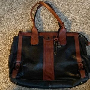 Fossil Leather Tote/Messenger/Laptop bag!